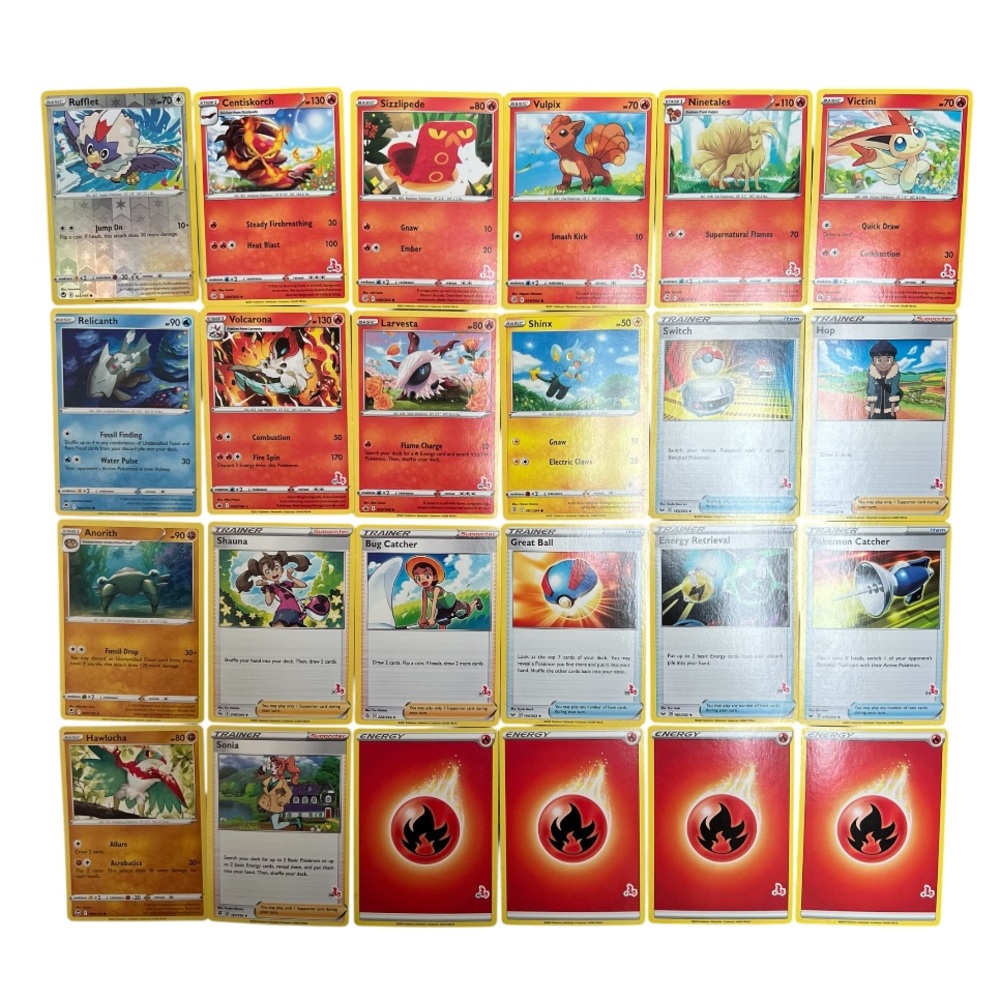 Pokemon Bundle of 24 Cards and Card Holder